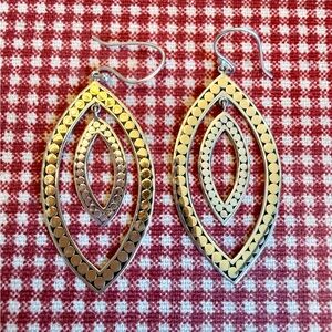 Elegant Gold and Silver Dangle Earrings